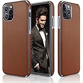 LOHASIC Designed for iPhone 12 Pro Max Case, Luxury Leather Business Premium Classic Cover Protective Cases Compatible with iPhone 12 Pro Max 5G 6.7 inch - Brown