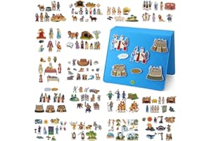 Windkream 16 Pack Felt Board Story Sets Flannel Felt Story Board Pieces with a Multi Functional Pieces Storage Binder and 16 Pcs Pocket for Activities Time(Bible Stories)