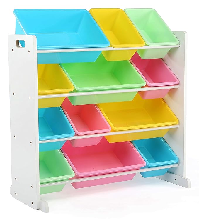 Tot Tutors Kids' Toy Storage Organizer with 12 Plastic Bins