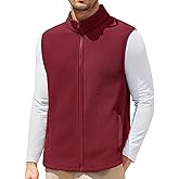 COOFANDY Mens Polar Fleece Vest Lightweight Sleeveless Jacket Warm Zip up Outerwear Vests with Zipper Pockets for Hiking