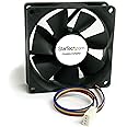 StarTech.com 80x25mm Computer Case Fan with PWM - Pulse Width Modulation Connector - computer cooling Fan - 80mm Fan - pwm Fan (FAN8025PWM) Black, 1 Count (Pack of 1)