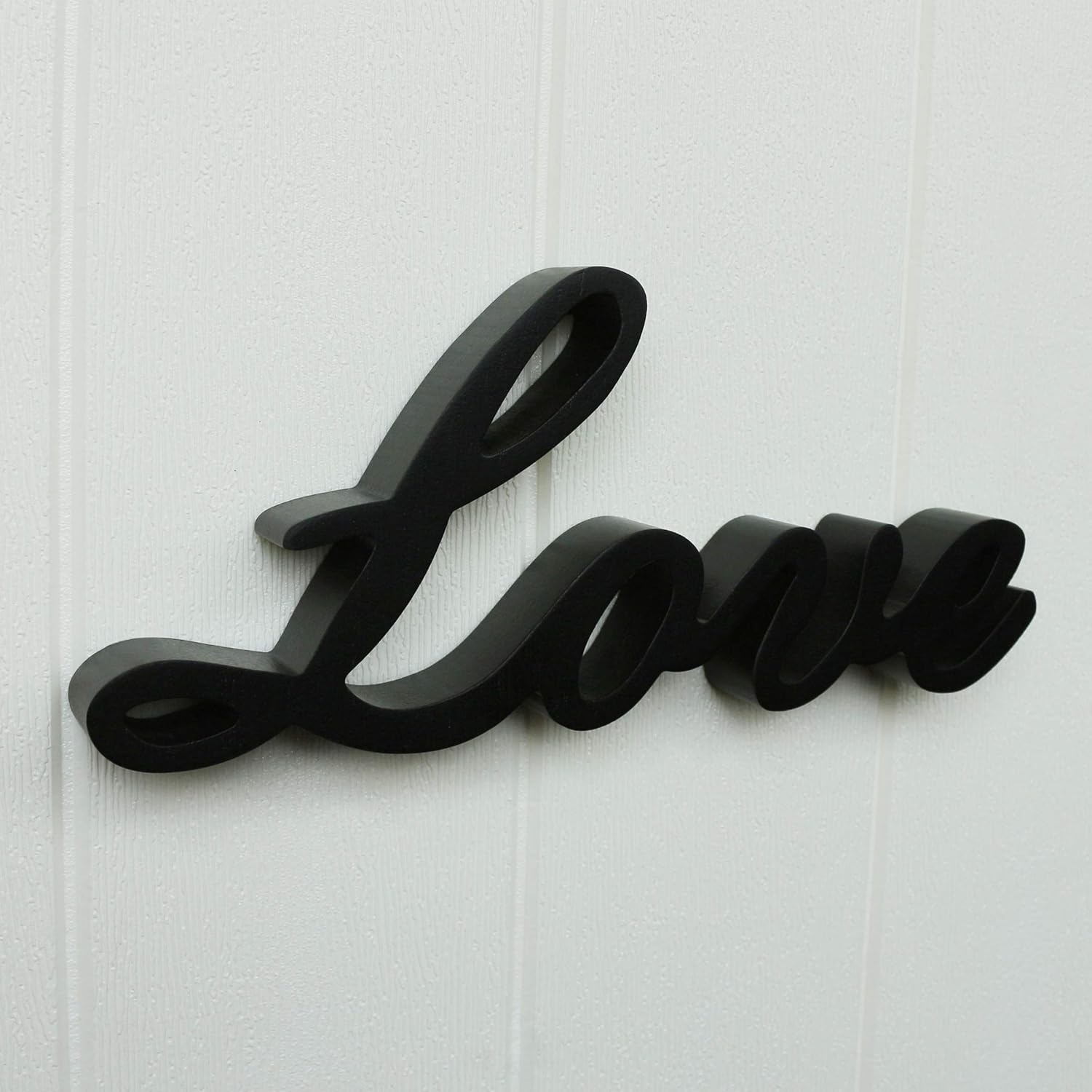 CVHOMEDECO. Black Wooden Words Sign Free Standing "Love" Desk/Shelf/Home Wall/Office Decoration Art, 10.25 x 4.5 x 1 Inch - Image 5