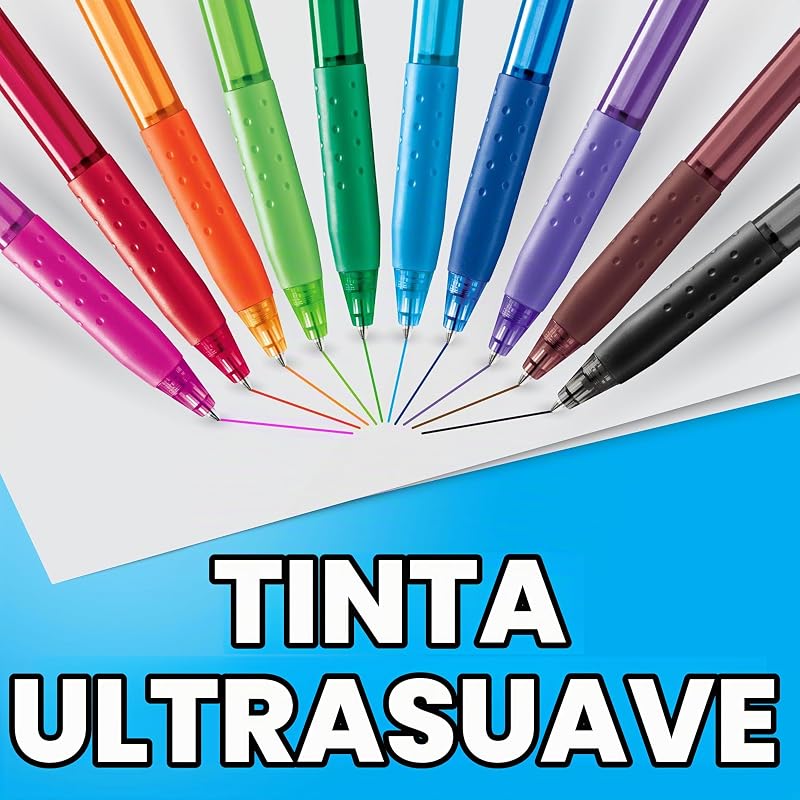Caneta esferográfica retrátil paper mate inkjoy 300rt | ponta média (1,0mm) | preto | pacote de 12