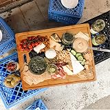 NIUXX Bamboo Cutting Board Extra Large with Compartments & Grooves 50x36x2 cm view 4