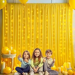10ft x 10ft Yellow Backdrop Curtain for Parties