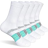 suaskk Womens Cushioned Athletic Running Crew Socks Breathable Wicking Comfort Hiking Socks 5 Pairs