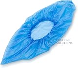 EASY CARE SOLUTIONS 100 Pcs Disposable Shoe Covers CPE 2.6g Blue Overshoes view 6