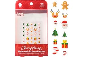 BioSwiss Pimple Patches, Christmas Acne Patch for Zits and Blemishes, Hydrocolloid Spot Stickers for Face and Skin, 72 Count