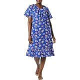 POGT Women's Sleeveless Floral House Dress - Comfy Lounge Sundress With Pockets - Brown Print - View #7
