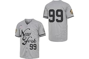 UCAVAN NY Jersey Men's New York 99 Baseball Jerseys Shirts Hip Hop Button Down for Party Xmas Grey