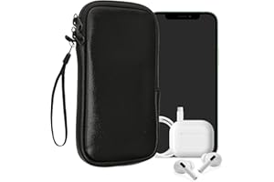 kwmobile Neoprene Phone Pouch Size XXL - 7" - Universal Cell Sleeve Mobile Bag with Zipper, Wrist Strap - Metallic Black