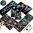 Scratch Art for Adults and Kids-Glow in The Dark Scratch Painting Craft Kit (8 Sheets A4)|DIY Foil Engraving Art Set|Stress Relief Gift for Travel Lovers,Craft Lovers,Home Decors (Butterfly & Whale)