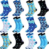 Panitay 12 Pairs Hanukkah Socks Chanukah Menorah Socks Jewish Hanukkah Novelty Holiday Gift for Men and Women Party Gifts