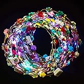 QSJQAMG 30 Pcs LED Flower Crown Headband,led Headbands,Light Up Flower Headbands for Women,Garlands Glowing Floral Wreath Crowns for Weddings,Halloween,Birthdays,Role-Playing,Beach Parties,Christmas