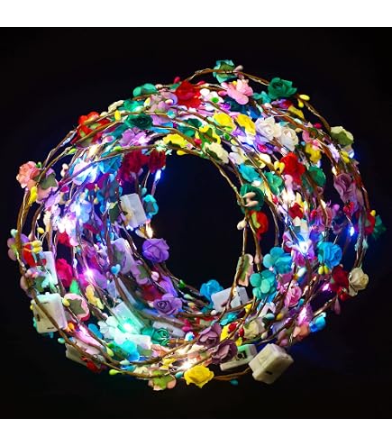 Amazon.com: Yunsailing 64 Pcs Light up Flower Crown Glow  display picture 1
