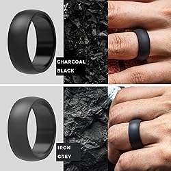 ThunderFit Silicone Wedding Rings for Men, Rubber