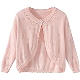 JWWN Toddler Girls Knit Cropped Bolero Shrug Little Kids Long Sleeve Open Front Cardigan Sweater, 6Months-7Years