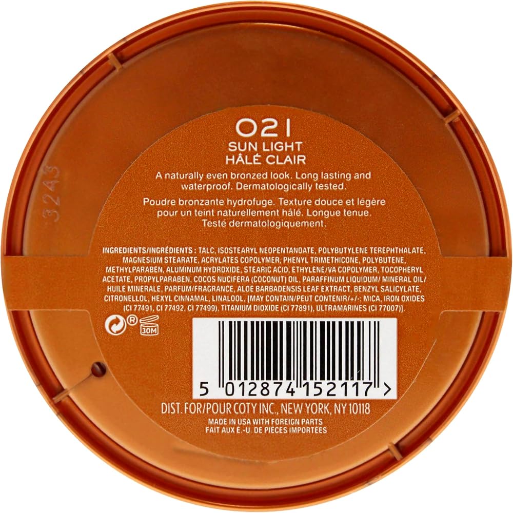 Rimmel London Natural Bronzer Waterproof Powder Sun Light Shade