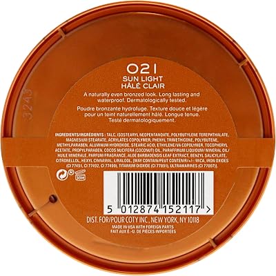 Rimmel London Natural Bronzer Waterproof Powder Sun Light Shade