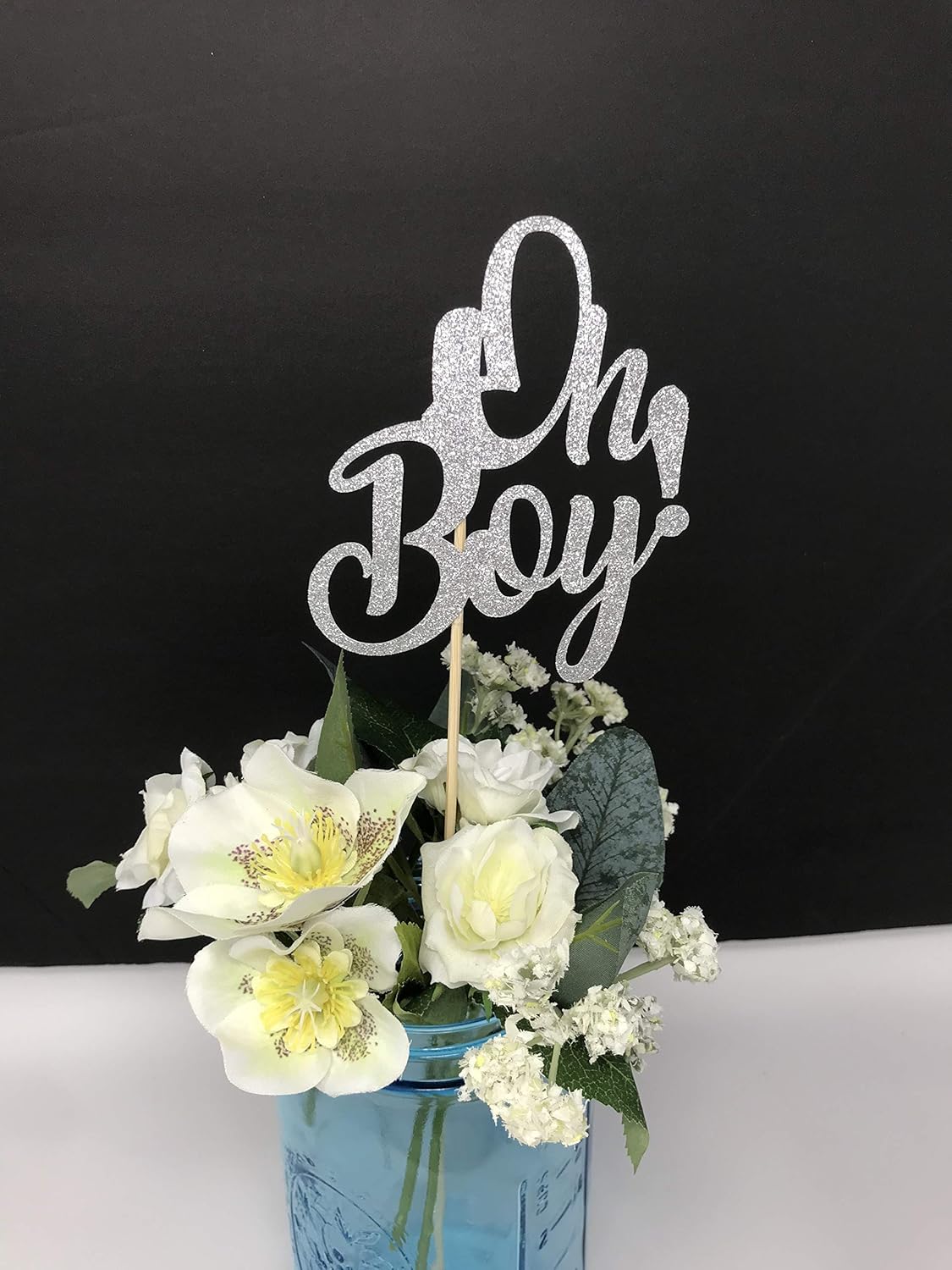 Amazon Com Oh Boy Centerpiece Sticks Baby Shower Glittery Topper Topper Gender Reveal Party Baby Boy Table Decorations Baby Shower Centerpiece Handmade