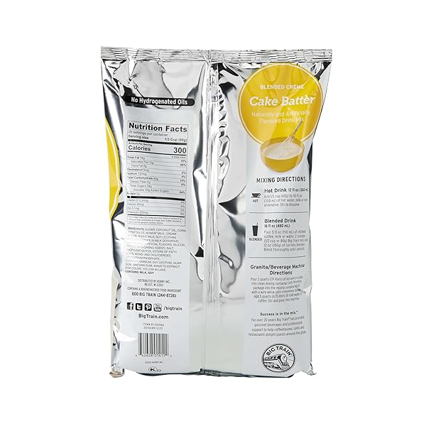 BIG TRAIN CAKE BATTER BLENDED CRÈME BEVERAGE MIX, 3.5 POUND (PACK OF 1)