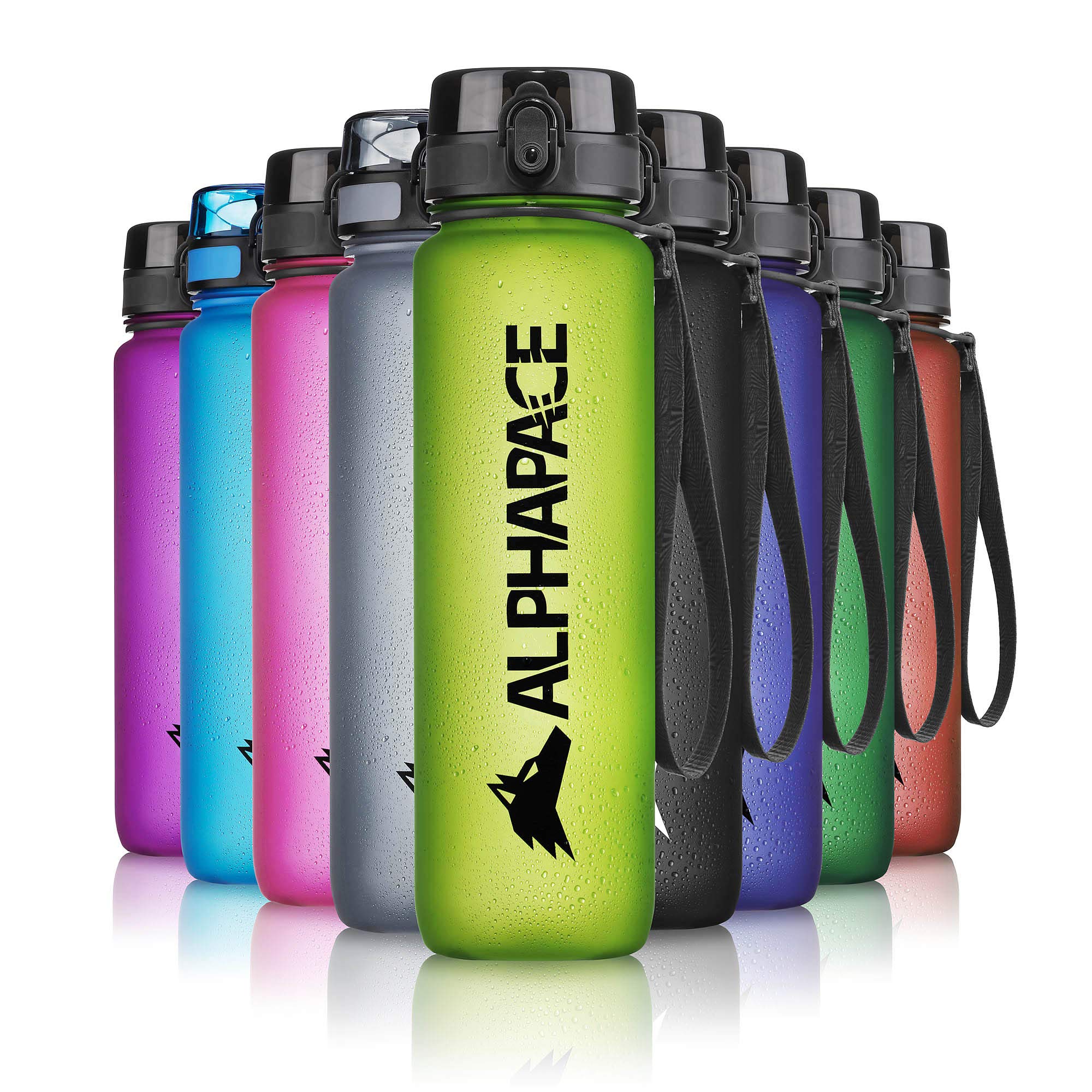 ALPHAPACE Water Bottle, 1000ml, Plastic, Sports Bottle with Fruit Infuser, Lime Green, Perfect for Cycling, Gym, Work, School — image 1