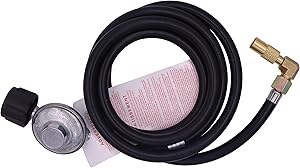 Universal Regulator Grill QCC1 6.5 Feet (2 Meter) Hose and Elbow Fitting Adapter Kit Propane Regulator and Hose Replacement Parts for 17
