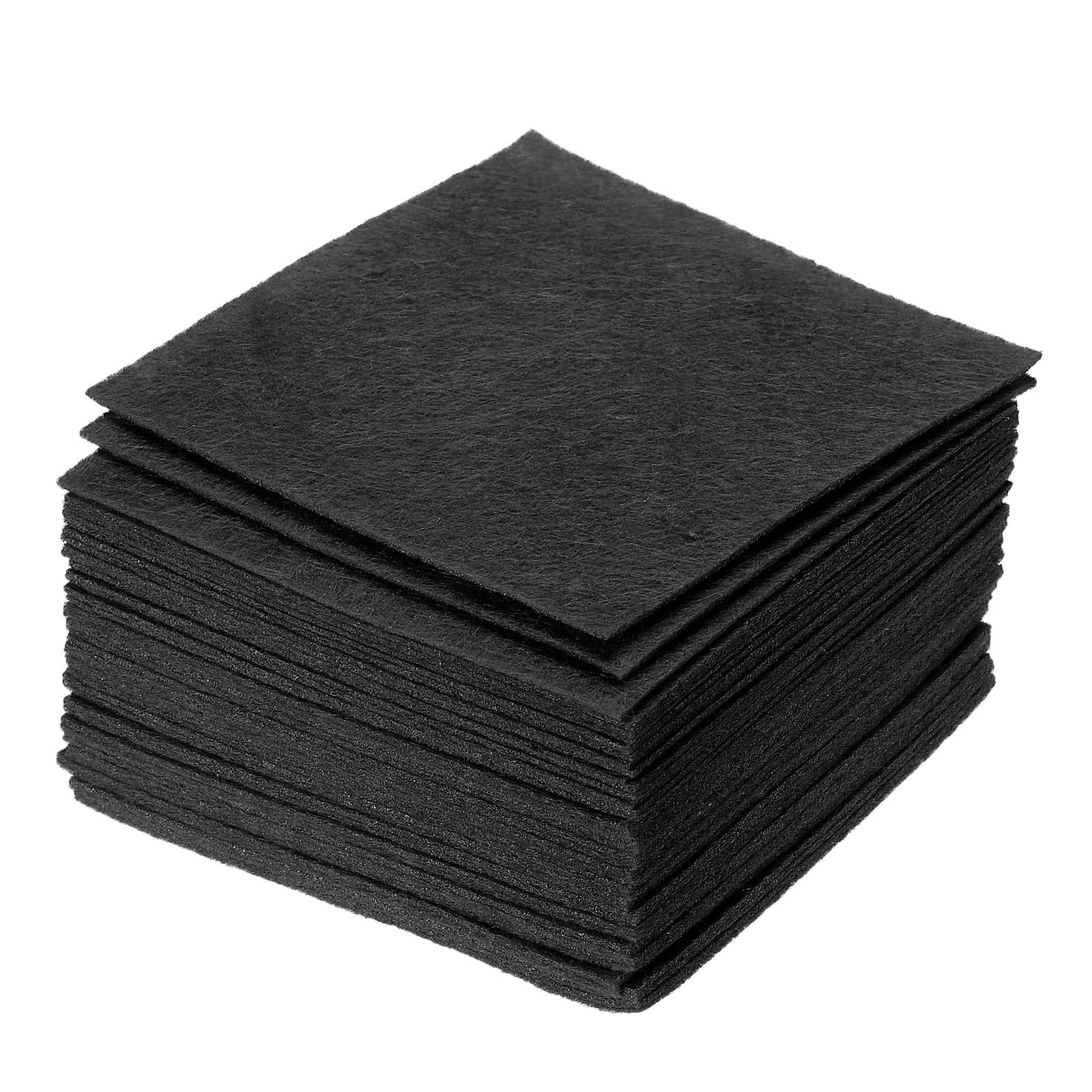 PATIKIL Soft Felt Sheets Fabric Craft Sheets Black 4 Inch x 4 Inch for DIY, Hobby, Decoration Pack of 42
