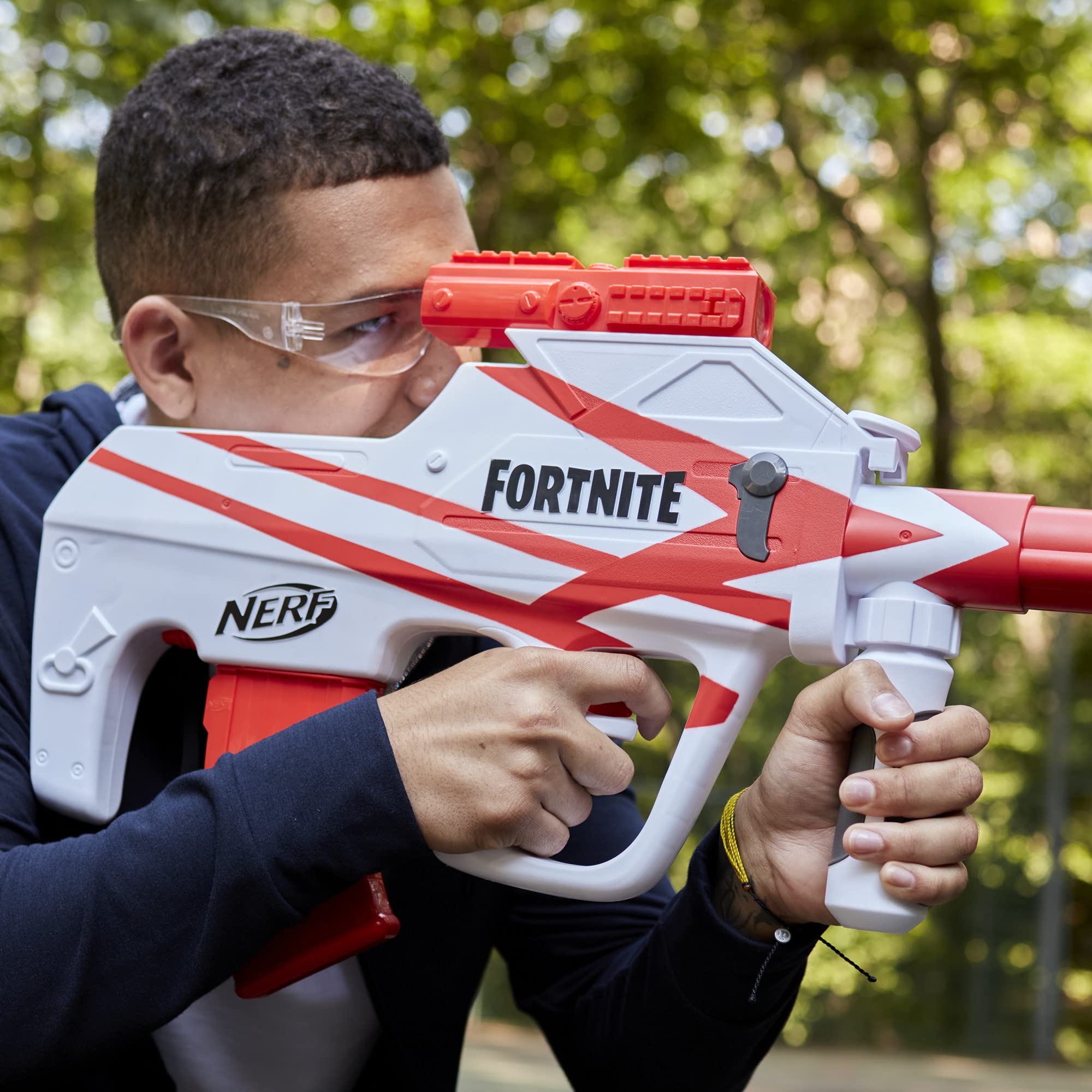 Nerf Fortnite B-AR Motorized Dart Blaster -- Fortnite Converge Wrap, Motorized 10-Dart Blasting, 10-Dart Clip, 10 Official Nerf Elite Darts