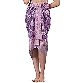 Women's Short 100% Cotton Hand Block Sarongs Beach Wrap Sheer Bikini Colors Wraps Chiffon Cover Ups for Swimwear Sarong Skirt