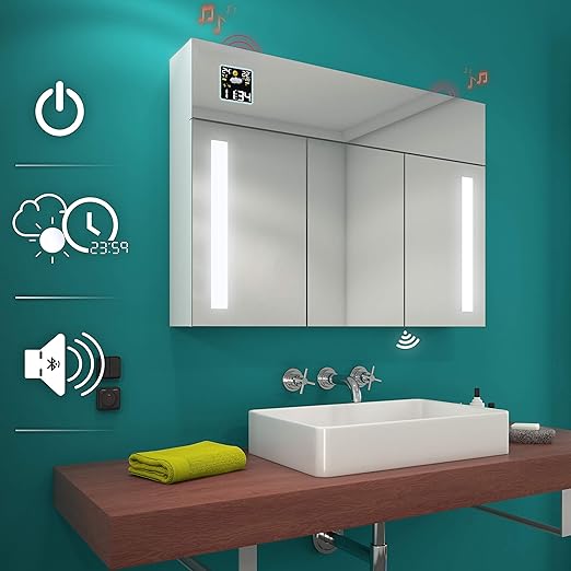 Artforma Spiegelschrank mit LED Beleuchtung anpassen (100 x 72 x 17 cm