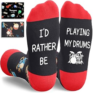 Music Gifts for Men Women - Drum Piano Guitar Socks for Players Teens