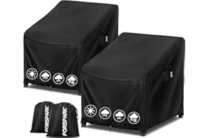 FORSPARK Patio Chair Cover – Waterproof UV-Resistant Outdoor Furniture Cover for Wicker, Rocking & Porch Chairs, Tear-Resistant Oxford Fabric with Buckle Straps & Storage Bag