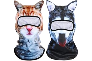 Shyyween 3D Cat Ski Mask Dog Balaclava Sheisty Winter Breathable Face Cover for Skiing Snowboarding Motorcycle Riding