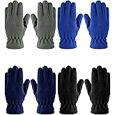 Geyoga 4 Pairs Kids Winter Fleece Gloves Soft Warm Snow Gloves Full Fingers Ski Mittens for Boys Girls Outdoor Activities