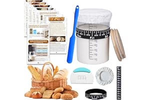 SAGOOITS 34oz Sourdough Starter Kit,Large Capacity Glass Sourdough Starter Jar, Reusable Starter Set of Sourdough Bread Baking Supplies with 7 Essential Yeast Starter Tools