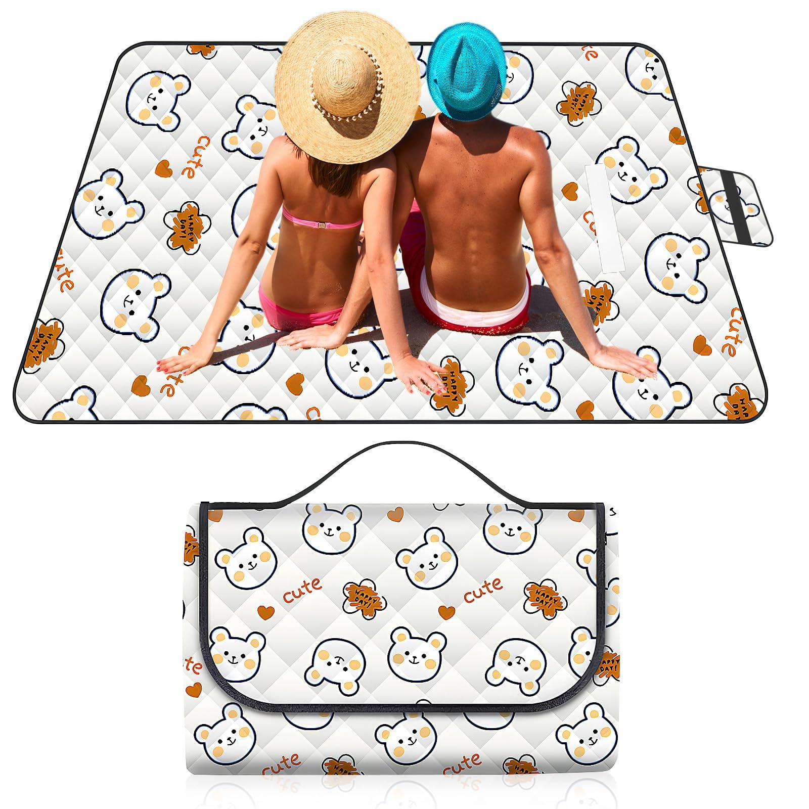 UrbanHomes Picnic Blanket, Beach Blanket, Picnic Blanket Waterproof, Beach Mat - for Beach Blanket Waterproof Sandproof, Picnic Set, Camping Blanket for Family Travel, Waterproof Blanket 200 X200 CM