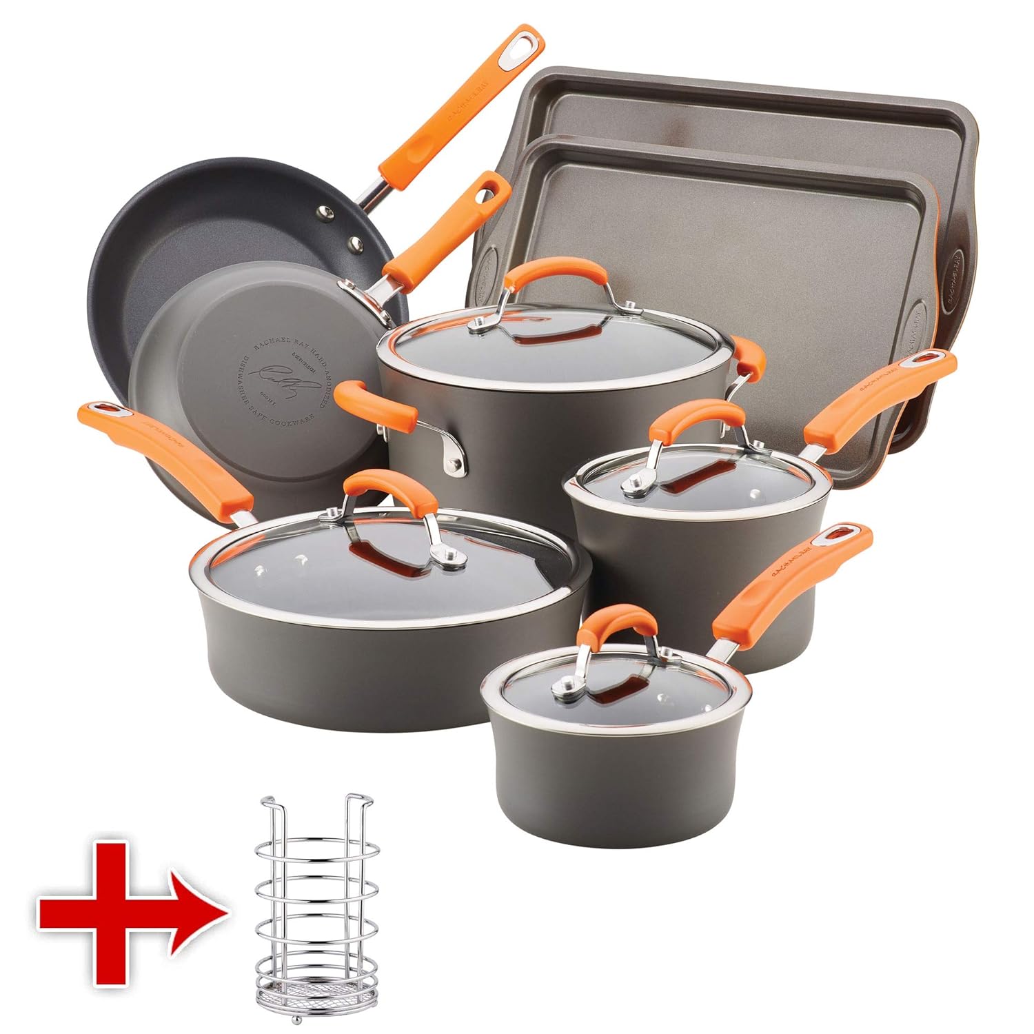 Best Rachael Ray 12 Piece Cookware Set Orange