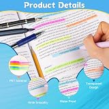 Hoiny Highlighter Tape 10 Rolls 6mm x 5m Transparent Sticky Tabs Colorful view 3