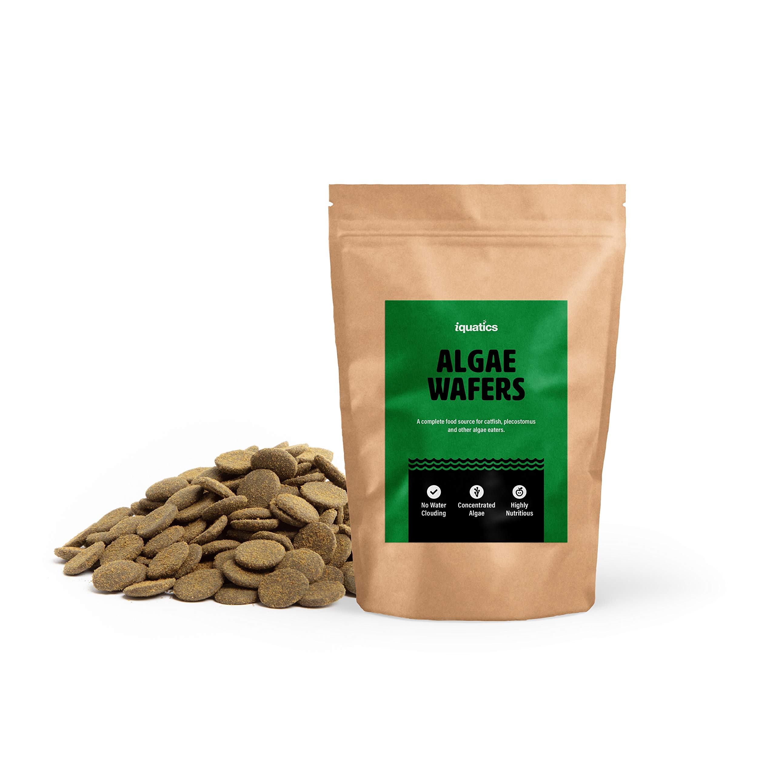 iQuatics Algae Wafers Fish Food Plecostomus Catfish Bottom Feeders and other algae eaters - 300g