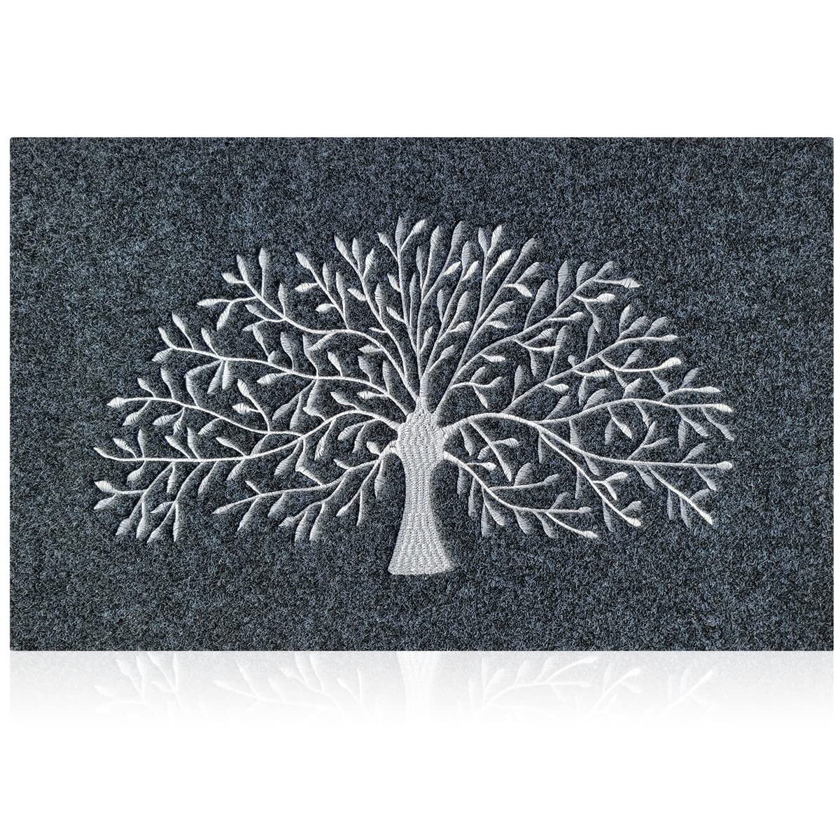AOAOPQ Door Mat Tree Of Life for Indoor and Outdoor, 60 x 90 Cm Grey Door Mats Washable Barrier Mat Absorbent Inside Entrance Rug Floor Mat for Entryway, Patio, Outdoor