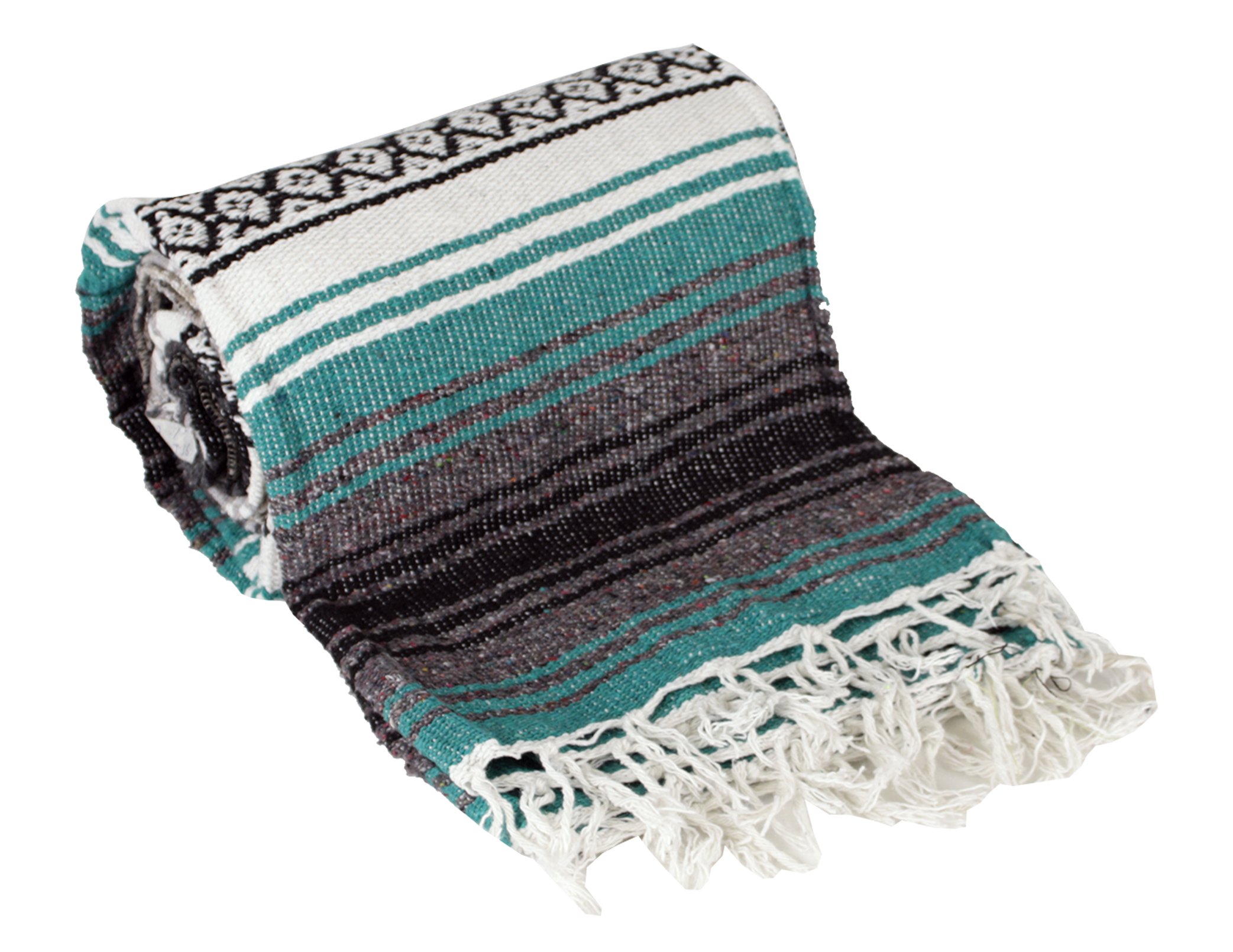 Canyon Creek Authentic Mexican Yoga Falsa Blanket 76" L x 53" W Teal