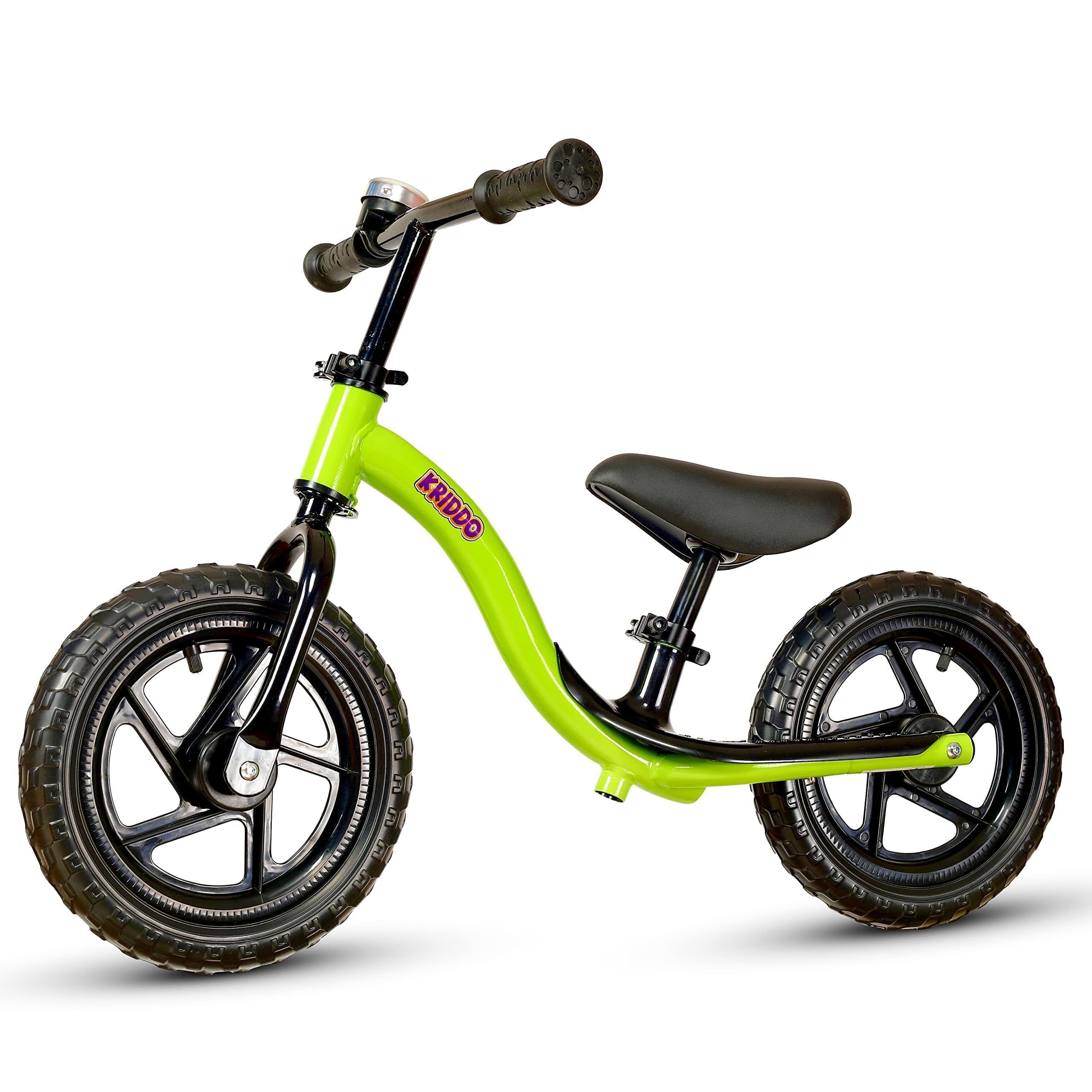 KRIDDO Toddler Balance Bike 2 Year Old, Age 18 Months to 4 Years Old, Early Learning Interactive Push Bicycle with Steady Balancing and Footrest, Gift Bike for 2-5 Boys Girls, Green