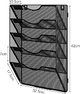 EasyPAG 5 Tier A4 Mesh In Tray Wall Pocket File Holder Black view 2