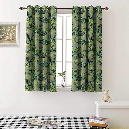 Amazon Com Palm Leaf Blackout Draperies For Bedroom Jungle
