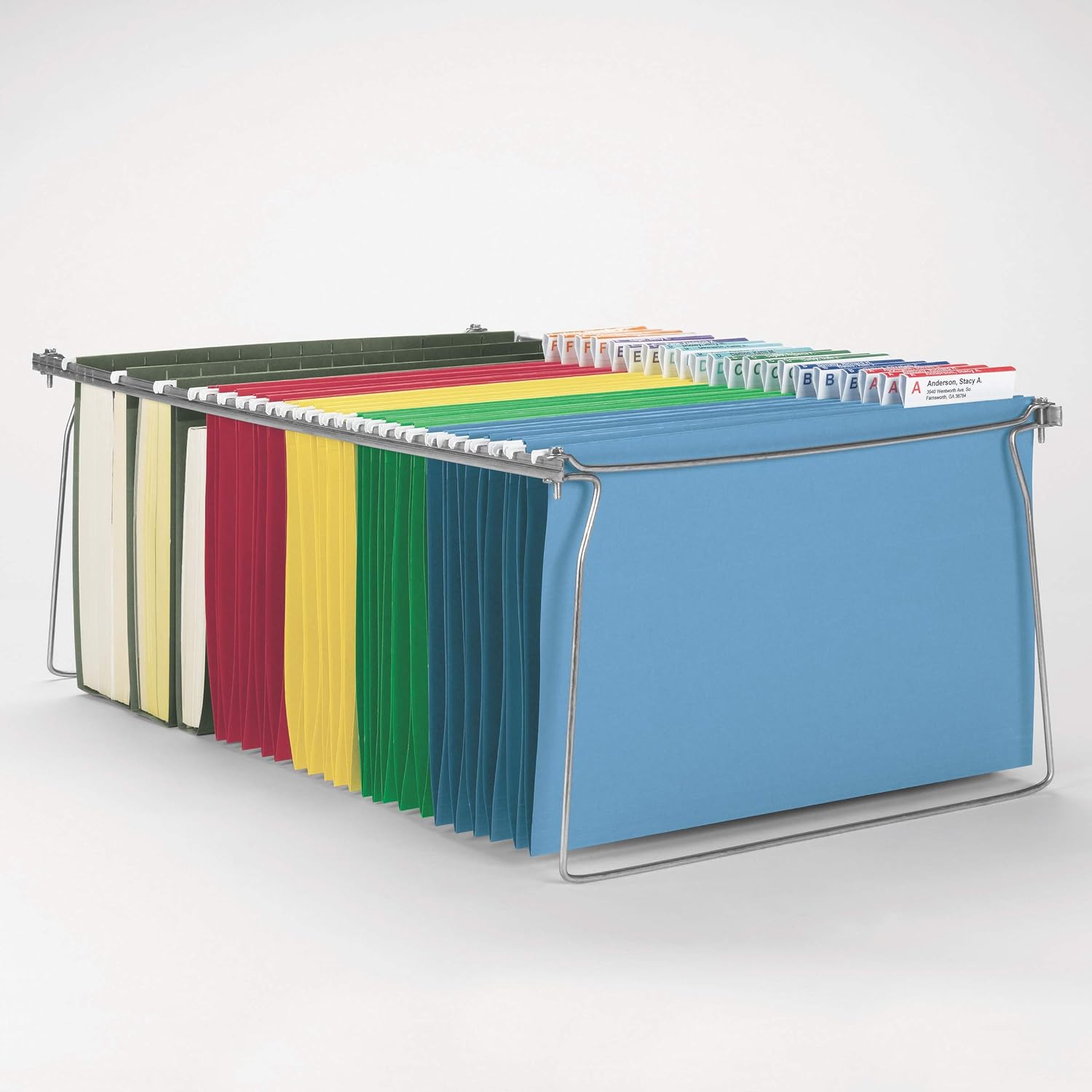 Smead Steel Hanging File Folder Frame, Letter Size, Gray, Adjustable Length 23" to 27", 2 per Pack (64872) : Office Products