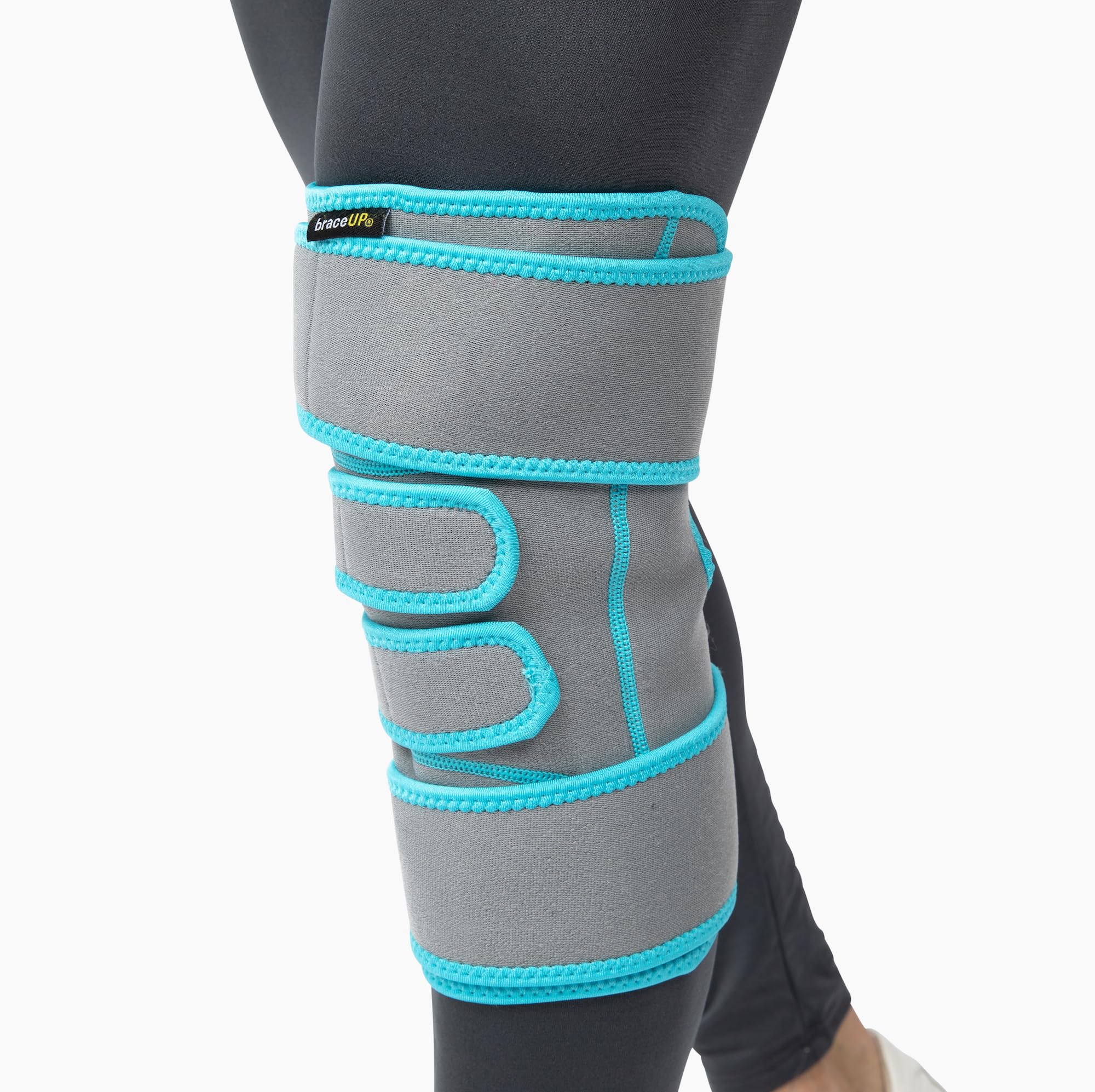 BraceUP Knee Ice Pack Wrap - Hot Cold Ice Pack for Knee, Reusable Gel Braces for Knee Pain Relief, Torn Meniscus Tear Brace, Sport Injury, and Replacement Surgery