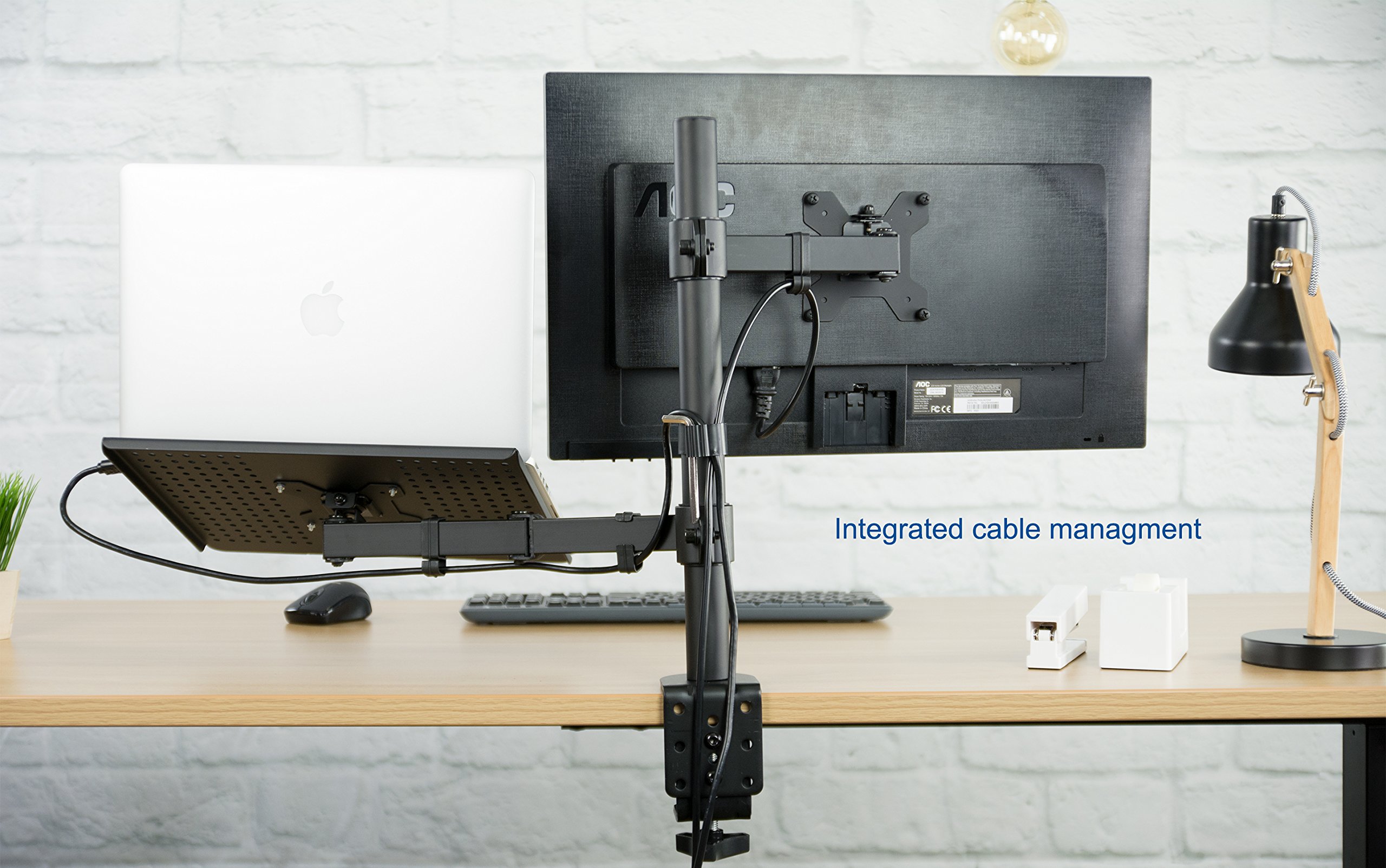 VIVO Fully Adjustable Single Computer Monitor and Laptop Desk Mount