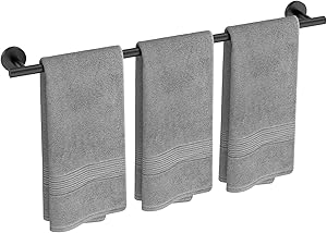 USHOWER Mattschwarze Badetuchstange, 76,2 cm, Handtuchhalter für Badezimmer, Wandmontage, SUS304 Edelstahl-Handtuchstange (Gesamtlänge 81,3 cm)