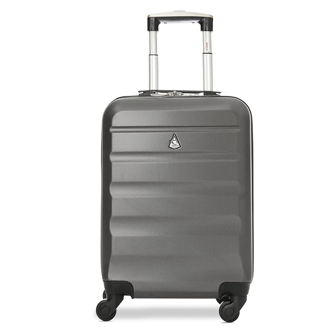 Aerolite Lightweight Abs Hard Shell Trolley Travel Carry On Cabin Suitcase Hand Luggage, Grey